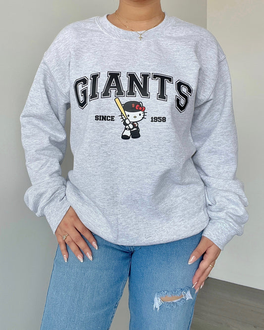 Heather Grey HK Giants Fleece Crew (Unisex)
