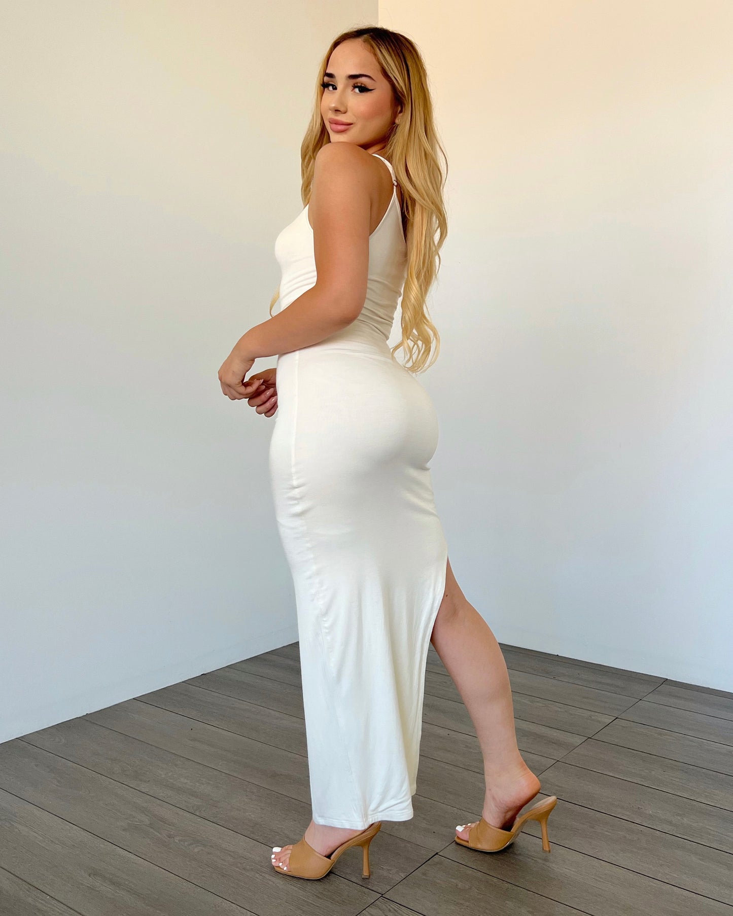 Ivory One Shoulder Maxi Dress